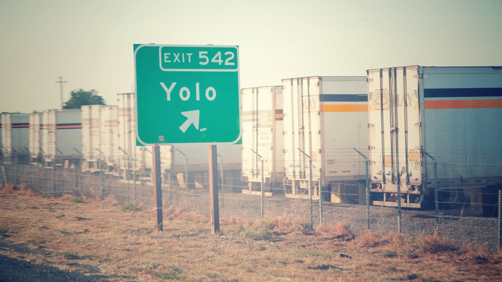 Yolo California Exit Sign