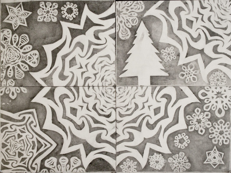 Snowflake Stencil Drawing #1 joaochao.com